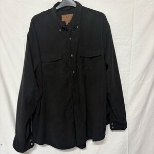 Magellan vintage men's black long-sleeve button-down shirt